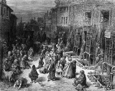 Dudley Street, Seven Dials, fra 'London: A Pilgrimage', 1872 av Gustave Dore